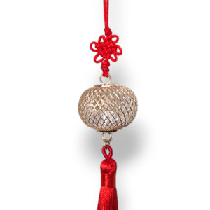 Lantern Charm with Red Tassel 18cm