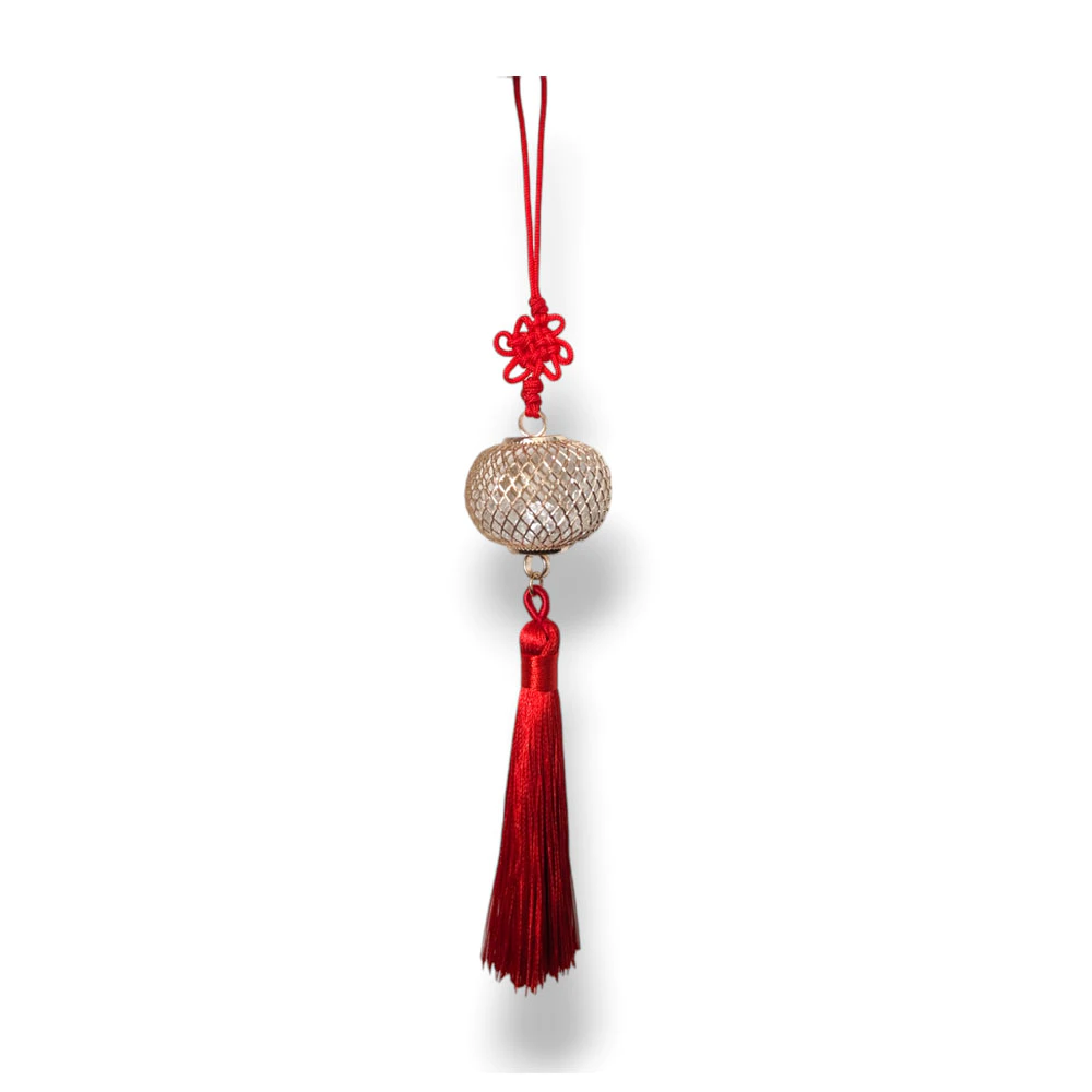 Lantern Charm with Red Tassel 18cm