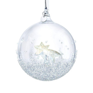 Clear Crystal Ball with Shooting Star Ornament