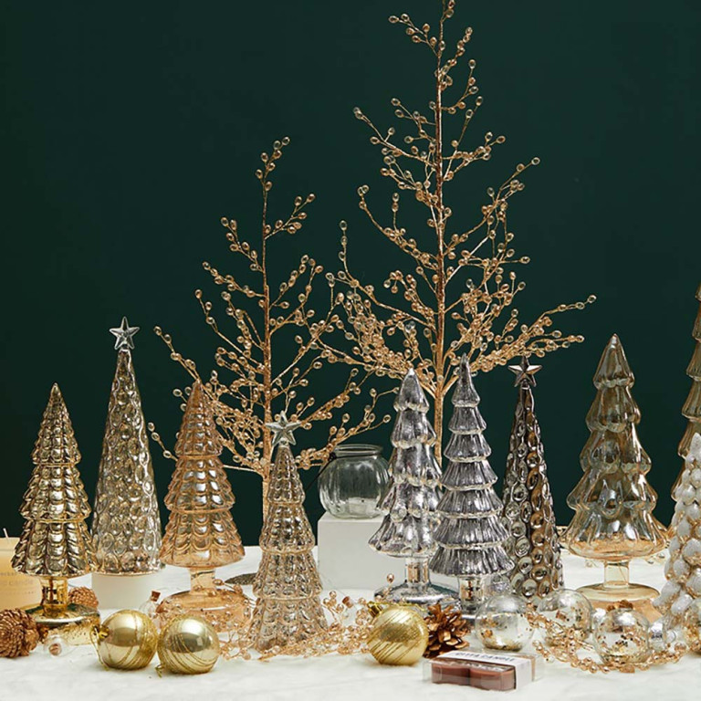 Gold Glass Christmas Tree Light 24cm