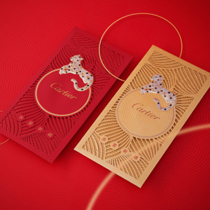 Cartier High Quality Red Packet with Lasercut Details