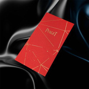 Piaget High Quality 230gsm Red Packet with Pinwheel Emboss