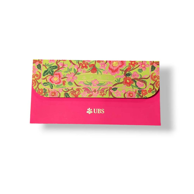 High quality 160gsm Paper Red Packet with Pink Peonies