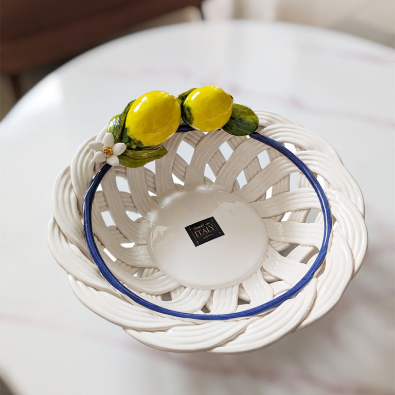 Lemon Porcelain Fruit Basket