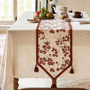 Table Runner Red Cherry Blossom