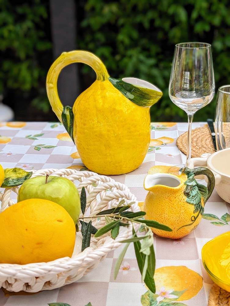 Italian Yellow Lemon Ceramic Pitcher