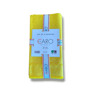 Set of 4 Yellow Napkins with Embroidery – Caro Home