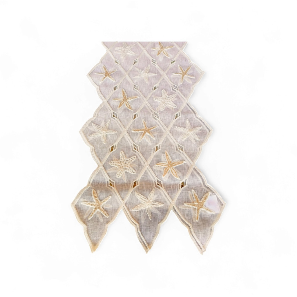 Organza Table Runner with Starfish Embroidery 36 x 178cm – Coastlines