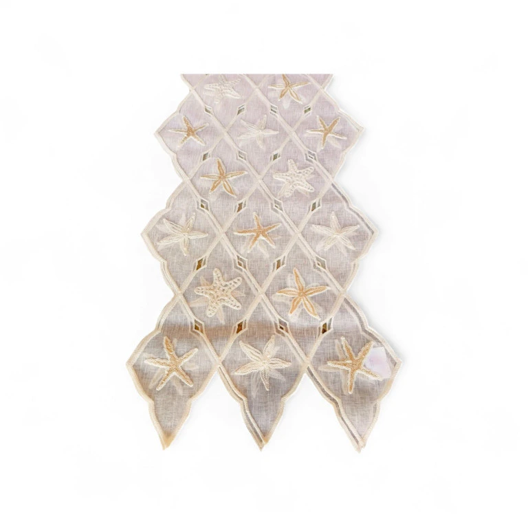 Organza Table Runner with Starfish Embroidery 36 x 178cm – Coastlines