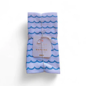 Set of 6 Cotton Napkins with Wave Print – Palm Beach Club
