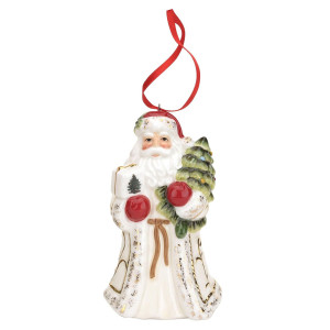 Spode Santa Claus Holding Christmas Tree Ornament