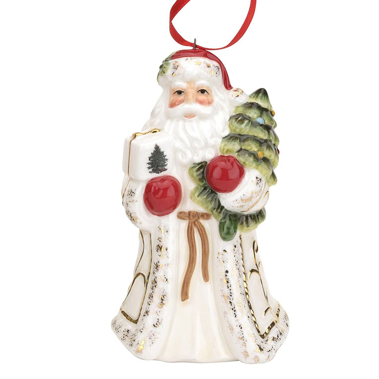 Spode Santa Claus Holding Christmas Tree Ornament