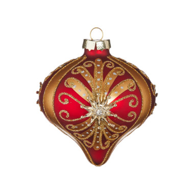 Red & Gold Versailles Glass Balls Ornament – Set of 6
