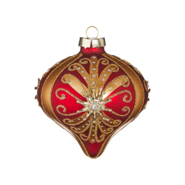 Red & Gold Versailles Glass Balls Ornament – Set of 6