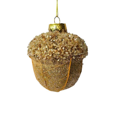 Gold Drop Ornament with LED light