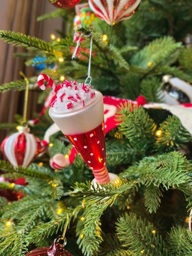 Candy Cane Glass of Milkshake – Holiday Lane