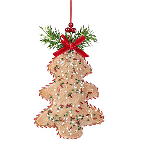 Felt Gingerbread Christmas Tree Decoration 15cm