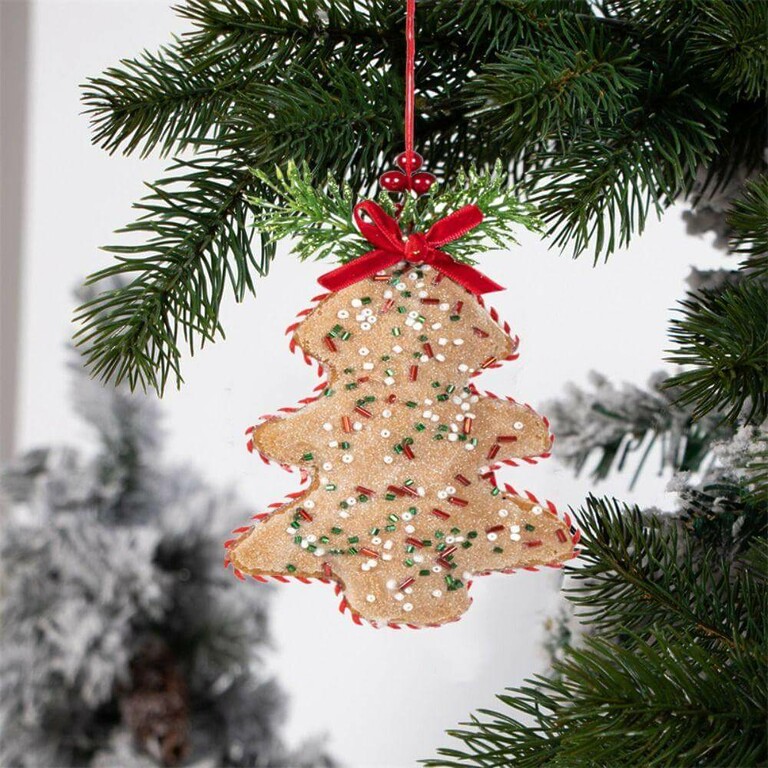 Felt Gingerbread Christmas Tree Decoration 15cm