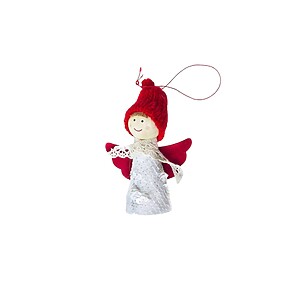 Red Hat White Dress Knit Angel