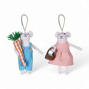 Felt Fabric Mouse Couple Ornament