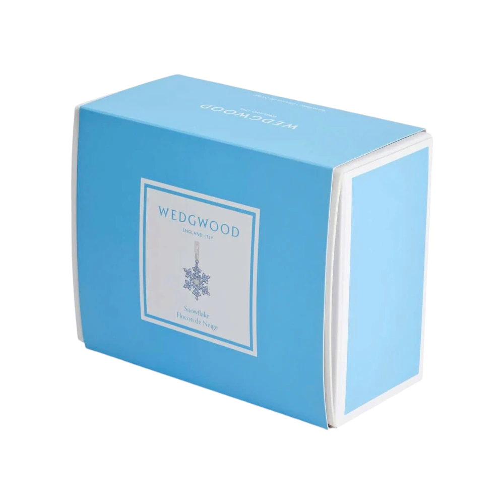 Wedgwood Blue Jasperware Porcelain Snowflake Christmas Ornament