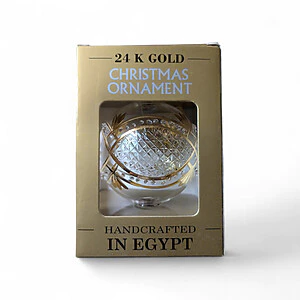 Premium Glass Ornament with 24K Gold Engraved Icicle Design – Handcrafted in Egypt