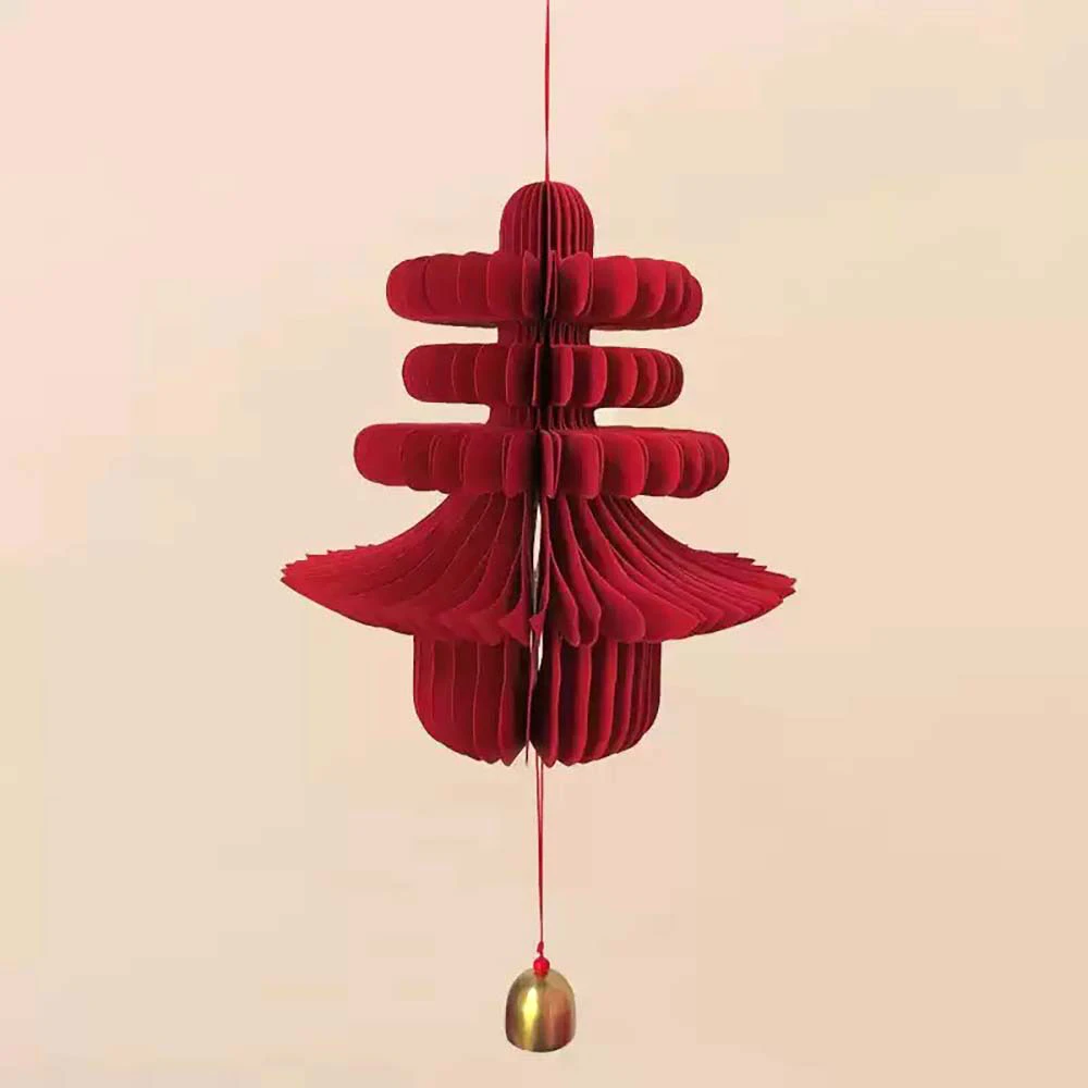 Reb Paper Spring Honeycomb Door and Wall Hanging Charm with Bell