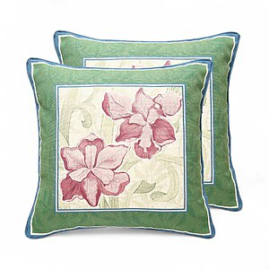 Linen Cushion Cover with Pink Lys 45 x 45cm