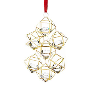 Holiday Lane Gold Sparkling Crystal Cube Ornament