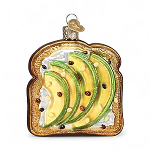 Old World Glass Avocado Toast Ornament
