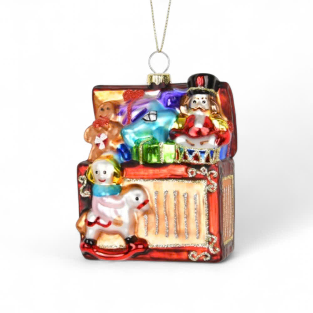 Orn Red Santachestbox Orn Red Santachestbox