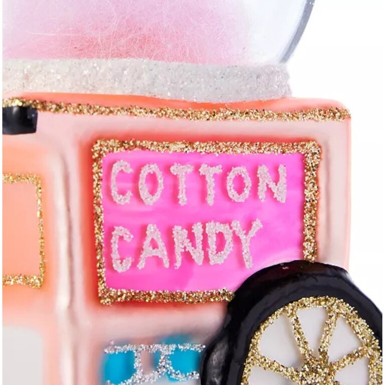 Holiday Lane Pink Glass Cotton Candy Cart