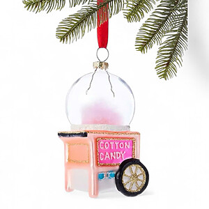 Holiday Lane Pink Glass Cotton Candy Cart