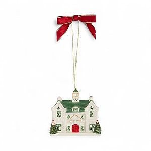 Spode Christmas Train Station Ornament with LED Lights