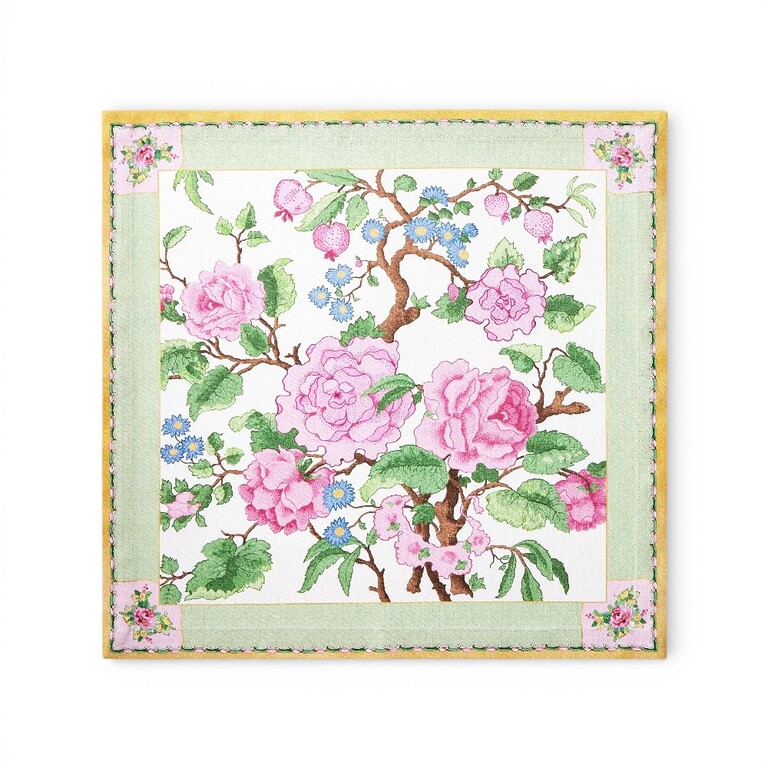 NAPK-WS-CANTONROSE-d Bộ 4 chiếc khăn ăn in hoa mẫu đơn kiểu Canton Rose