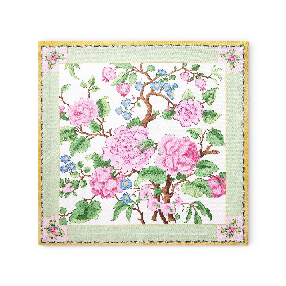 NAPK-WS-CANTONROSE-d Bộ 4 chiếc khăn ăn in hoa mẫu đơn kiểu Canton Rose