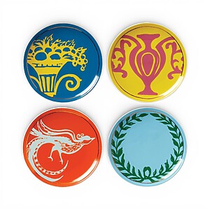 PLATES-LENOX-LXREMIX-a Set of 4 Gold-Rimmed Porcelain Salad or Dessert Plates from the LX Remix Collection – Lenox (USA)